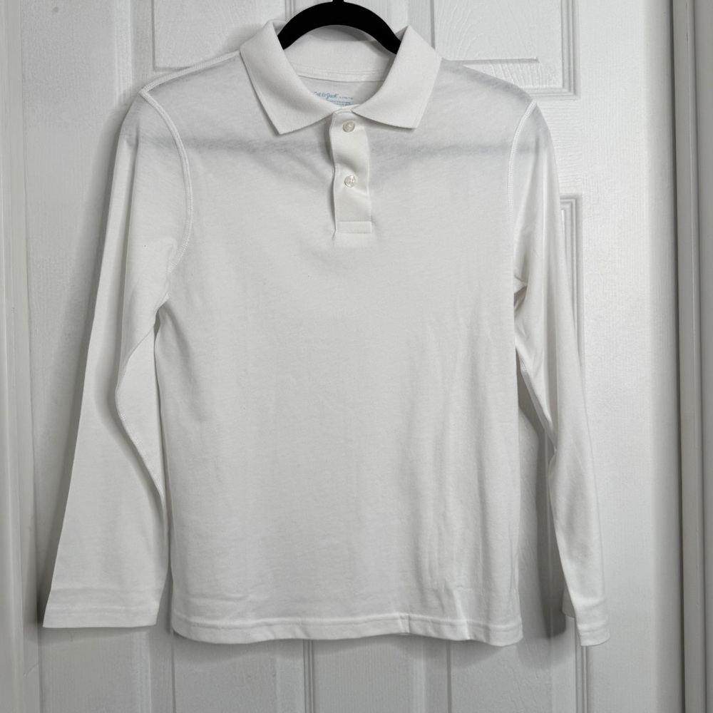 Cat and Jack, Boys 10/12 Large, white collar long sleeve NWT